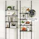 ALLZONE Adjustable Over The Toilet Storage Shelf, 4-Tier Ample Bathroom Organizer and Storage, Tension Mounted Above Toilet Storages Cabinet for Versatility, Fits 66-113 Inch Heights, Black