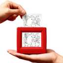 Smart AI Voice Sticker Printer Box, Magic Thermal Sticker Maker with Display, Inkless Portable Sticker Box for Home, Office, Study & DIY Projects, 5 Rolls Paper Included