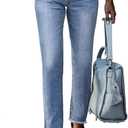 Sidefeel Women's High Waisted Jeans Strechy Fashion Raw Hem Straight Leg Ankle Denim Pants with Pockets (16)