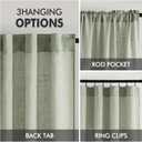 MIULEE Sage Linen Curtains 84 Inch Length 2 Panels for Bedroom Living Room,Green Soft Thick Linen Textured Window Drapes Semi Sheer Light Filtering Back Tab Rod Pocket Burlap Look Decor