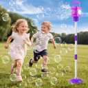Bubble Machine for Kids, Automatic Bubbles Blower Maker for Kid Toddlers, 2-In-1 Remote Control Street Lamp Bubble Maker with Adjustable Height, Bubble Maker for Wedding Birthday Party Camping Outdoor
