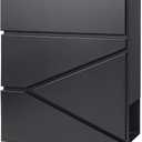 Jssmst Locking Mailbox Wall Mount- Waterproof mailboxes with Secure Key Lock and Newspaper Compartment, Key Lock Drop Box Extra Large Capacity, 12.9 x 4.1 x 14.2 Inch, Black, SM-HPB933 New