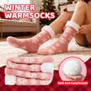 WAKOSAN Christmas Warm Fuzzy Slipper Socks for Women,Winter Fluffy Warm Indoor Socks,Free Size3 Pairs (7.5, Colorful)