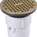 Oatey 3 in. or 4 in. PVC General Purpose Drain with 6 in. BR Grate