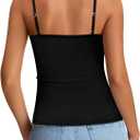 Elesomo Womens Tank Tops Sleeveless Square Neck Double Lined Shirts Casual Tight Fit Tanks (Black, XXL)