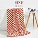 Jacquotha Ultra Soft Bath Towels 2 Pack - 520 GSM Cotton Highly Absorbent Checkered Towels Set for Bathroom Shower Pool Travel 55" x 28"(Coral)