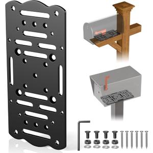 Metal Mailbox Mounting Bracket,Universal Post Mount Mailboxes Board,Mailbox Bracket for Wood or Hollow Posts,Mailbox Mounting Plate Compatible with Most Sizes of Post Mount Mailboxes