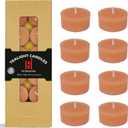 Tea Candles Handmade Pumpkin Clear Cup Scented Smokeless 24 Pack Tea Lights Candle Long Burn Tealight Candle for Thanksgiving Day Home Decoration Gift(Orange) (Round)