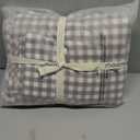 MooMee Gingham Duvet Cover Set 100% Washed Cotton Linen Like Textured Breathable Durable Soft Comfy Modern Checkered Design (Brown Gingham, Super King 108"x98") (Classic Gingham - Brown (No Comforter))