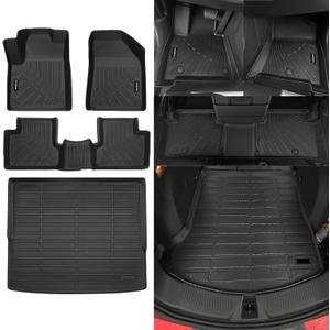 Naibeve Floor Mats for Jeep Cherokee 2019-2023 - All Weather Custom Fit for Cherokee Floor Mats & Cargo Mat Waterproof Interior Accessories