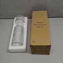 Bedside Water Carafe and Glass Set, Classic Vertical-Striped 27oz Glass Carafe with 7.1oz Tumbler Lid, Nightstand Water Pitcher, Bathroom Mouthwash Dispenser, Elegant Gift for Home & Office (Clear)