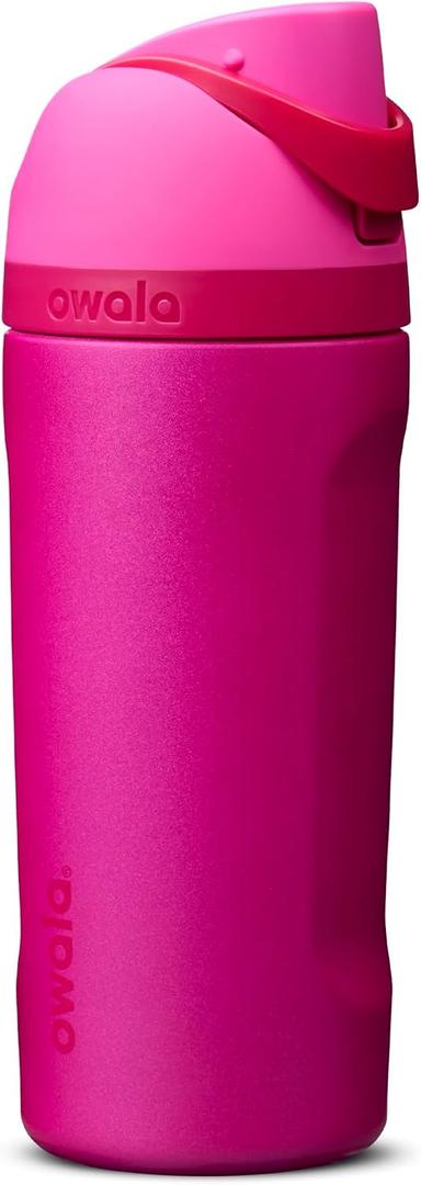 Owala FreeSip Insulated Stainless Steel Water Bottle with Straw, BPA-Free Sports Water Bottle, Great for Travel, 16 Oz, Read My Lips