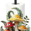 Thyle Mushroom Paper Towel Holder with Round Base Mushroom Bathroom Decor Gifts Rustic Dispenser Kitchen Paper Holder Stand for Christmas Housewarming Farmhouse Countertop Toilet Home Accessories, Mushroom