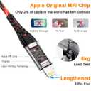 LED iPhone Charger Cord Light Up Lightning Cable | MFi Certified Apple Charger | Cool USB Fast Charging for iPhone 12 11 Pro Max XR X SE 8 Plus, iPad iPod and More (Red, 6ft)