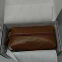 Londo Leather Cosmetic Makeup Pouch & Travel Watch Box. High Quality Stylish Durable Protective Storage Organizer for Toiletries & Versatile Accessories (Light Brown)