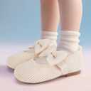 BMCiTYBM Toddler Girls Dress Walking Shoes Knitting Mary Jane Flats Ballet Party (Camel)