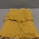 Women's Chiffon Pleated Maxi Skirt Elastic High Waisted Boho A-Line Fall Flowy White Long Skirts with Lining (Yellow, M)