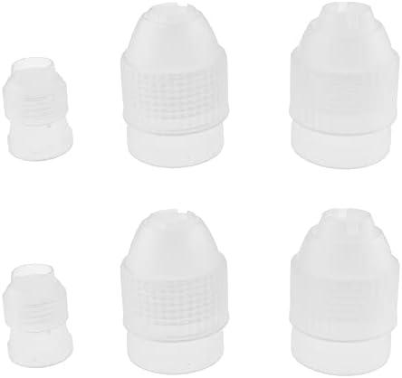 HAHIYO Plastic Couplers of Assorted Size Easy to Twist For Cake Decorating Piping Tip Coupler for Icing Nozzles (6 Pieces)