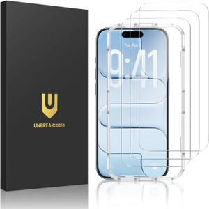 UNBREAKcable 3-Pack Screen Protector for iPhone Air, Double Shatterproof Tempered Glass [Easy Installation Frame] [9H Hardness] [99.99% HD Clear] [Case Friendly] for iPhone 6.5 inch