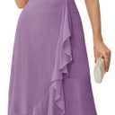 BeryLove Formal Dresses for Women 2025 Wedding Guest with Slit Cocktail Elegant Lace Long Prom Dress (Large, Purple)