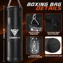 Punching Bag for Adults, 4ft Heavy Boxing Bag Set with 12 OZ Gloves for MMA Karate Kickboxing Boxing Home Gym Training - Unfilled