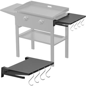 Petrirufun Foldable Griddle Side Shelf for Blackstone 28" Griddles, Large Griddle Side Table with Paper Towel Holder, 4 Utensil Hooks, Grill Accessories for Blackstone 28 Inch Griddles