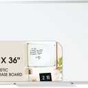 U Brands 24" x 36" Large Magnetic White Board, Silver Metal Frame