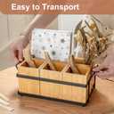 PTSTING Silverware Caddy Wood Utensil Holder Paper Plate Dispenser Silverware Utensil Caddy Cutlery Flatware Organizer Box for Spoons Forks Plates Napkins