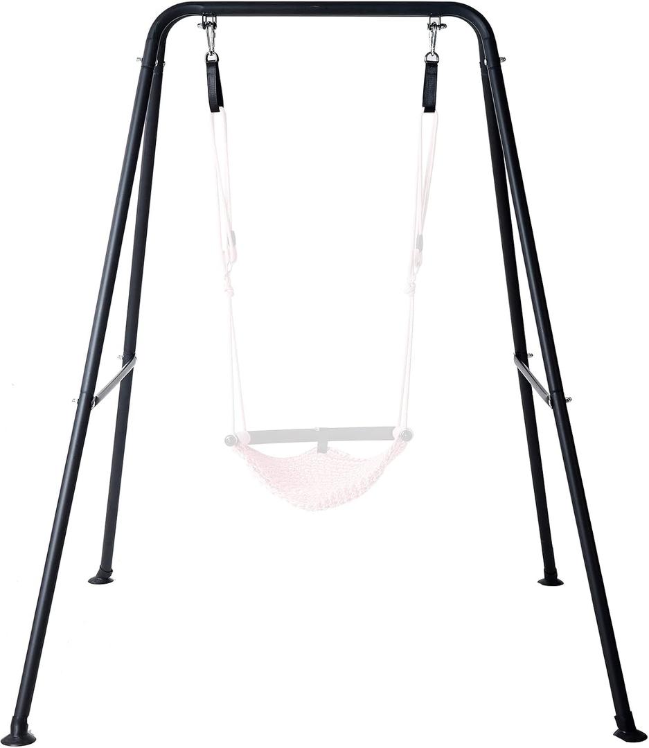 Hi-Na 440 lbs Hammock Chair Stand, Heavy Duty Foldable Swing Stand Frame, Steel Hammock Stand for Outdoor/Indoor, Patio Backyard Porch (Swing Chair Not Included)