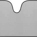 Motor Trend Gray Accordion Folding Car Windshield Sun Shade - Blackout Sun Visor for Car Windshield - Foldable Jumbo Sunshade and Front Window Truck Sun Screen for UV Sun Protection - 66 x 27