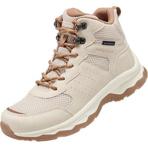 ANJOUFEMME Womens Waterproof Hiking Boots Lightweight Non-Slip Outdoor Boots for Trekking Backpacking and Camping, Size 10