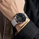 OLEVS Mens Watches Minimalist Ultra Thin Fashion Casual Analog Quartz Date Watch Waterproof Slim Simple Big Face Dress Wrist Watch Leather Band for Men
