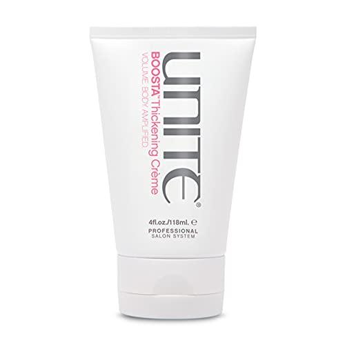UNITE Hair – BOOSTA Thickening Crème – Lightweight Styling Cream to Instantly Add Thickness & Touchable Volume – For Fine or Limp Hair – UV & Thermal Protection – 4 Fl Oz