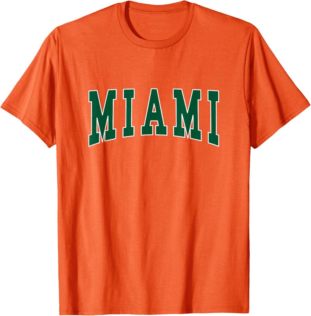 MIAMI - Throwback Design - Classic T-Shirt (Small, Orange)
