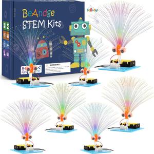 7 Set Bulk STEM Kit Individual Craft Kits for Kids, Science Projects Crafts Group Activity, Light Experiments Circuit Toys, Fun Fiber Optic STEAM Activities for Boys Girls Age 8-13 8-10 8-12 8 10 Year
