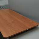 IOTXY Simple Wooden Writing Desk - Modern Minimalist Style PC Laptop Computer Workbench with Solid Wood Legs, 47" W Home Office Work Table for TV Stand Music Video Live Broadcast Workstation, Walnut