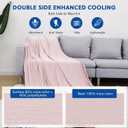 HOMFINE Cooling Blankets for Hot Sleepers - Summer Blanket Thin Lightweight Breathable Soft Double Side Enhanced Cooling for Bed Couch Sofa, Keep Cool for Night Sweats (Pink, 108 x 90 inches)