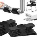 Sled Base Chair Floor Protectors Sled Base Chair Glides Wrap Around Floor Savers,Chair Leg Protectors Furniture Pads,Protect Floors Anti-Scratch Reduce Noise Easy Install (16pcs, Black Felt Pads)