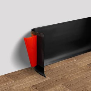 Vinyl Wall Base Baseboard Molding Trim 4" Flexible Self Adhesive Rubber Wall Base Moulding Trim Peel and Stick Design, 4 Inch x 60 Feet, Black