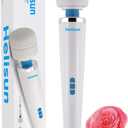 Handheld Cordless Personal Wand Massager - 8 Powerful Speeds and 20 Patterns - echargeable Hand Massagers for Sore Muscles - Hand Held Massage Tool for Neck & Back