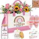 Paterr 6 Pcs Christmas Gifts Set for Grandma Nana Gigi Mimi, Birthday Gift from Grandkids, Tote Bag Present Set (2.67 Ounce (Pack of 6), Pink)