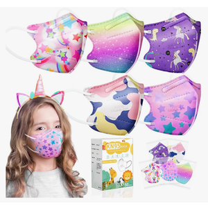 FENFEN Kids KN95 Face Mask Disposable - 50 Pack KN 95 Kid Masks Children Small Size Breathable Girls Kids KN95 Unicorn Mask Mascaras KN95 Para Niños