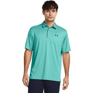 Under Armour Men's Tech Golf Polo (Large, (957) Green Wave / / Pitch Gray)