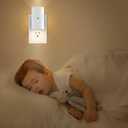 Modern LED Night Light Plug into Wall, Dusk to Dawn Sensor, Adjustable Brightness (0-100LM), Soft White 3000K, Dimmable Night Lights for Bedroom, Hallway, Stairway, Bathroom, Nursery, 2 Pack, White