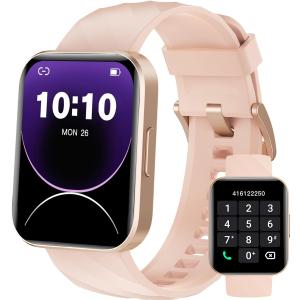 Smart Watch (Answer/Make Calls), 1.85" Smart Watches for Women Men Digital Watch Fitness Tracker with 100+ Sport Modes Heart Rate Monitor for iOS Android Phones Waterproof (Pink)