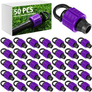 Tujoe 50 Pcs Drip Tape End Plugs 5/8 Inch Irrigation Tubing Connector End Cap Drip Tape Fittings Coupling Compatible with Most 16-17 mm Tube or Sprinkler System