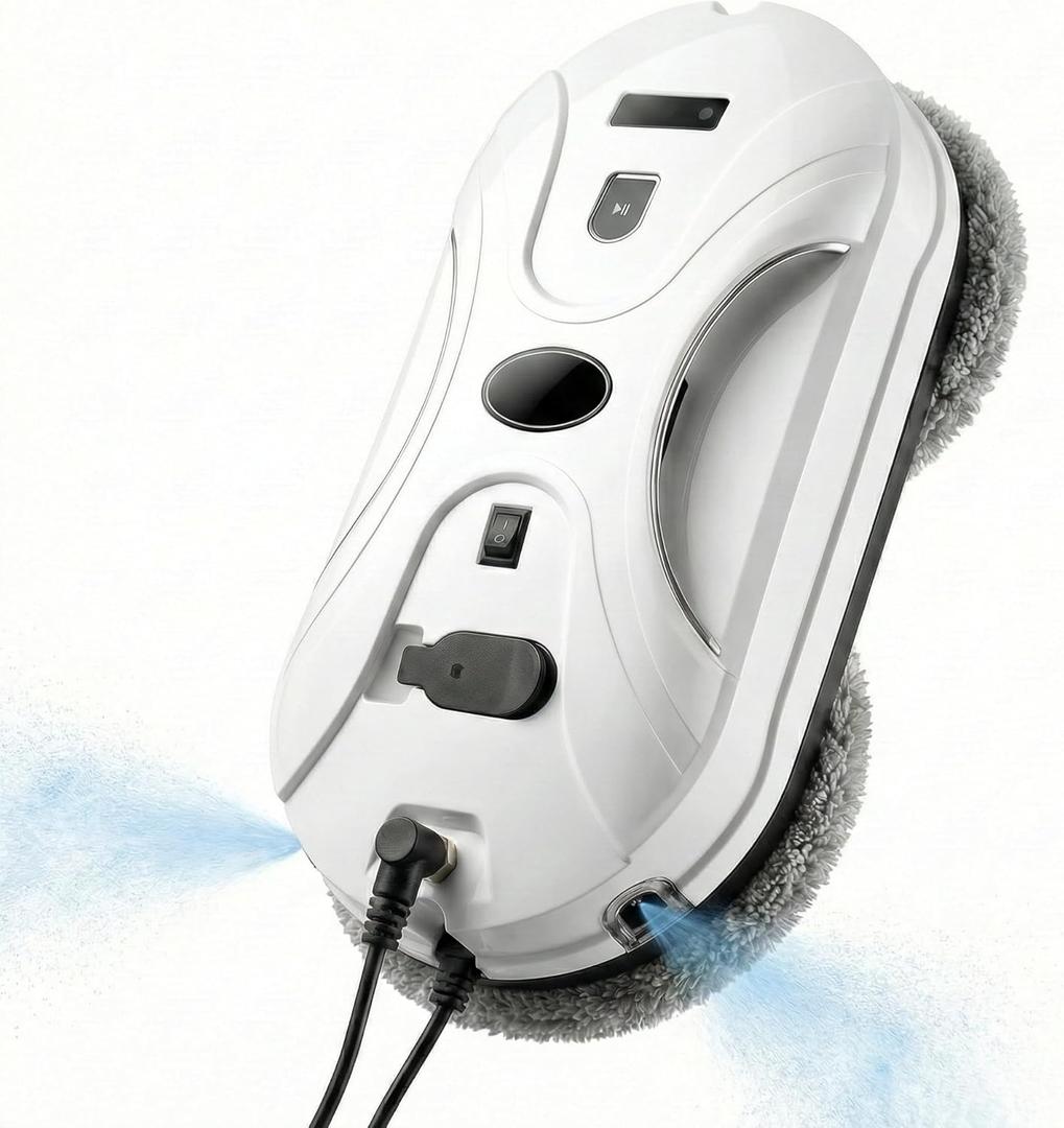 Automatic Window Cleaning Robot, Window Cleaner Robot Auto Dual Spray, 2026 Model Robot Limpia Vidrios AI Path Planning, 3000Pa Suction, Remote Control, Edge Detection for Streak-Free Glass - SS1