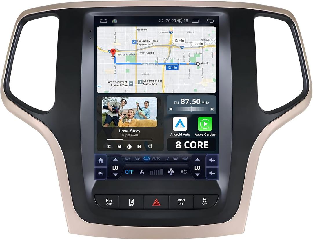 8 Core 4GRAM 64GB Car Radio for Jeep Grand Cherokee 2014 2015 2016 2017 WK2: Android 13 Car Stereo Carplay Android Auto, 9.7" Touch Screen 5GWiFi GPS Navigation Backup Camera DSP FM/AM Radio SWC