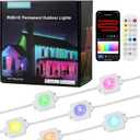 Permanent Outdoor LED Lights, 120ft with 80 Eaves IP65 Waterproof, Smart RGB+IC for House Daily Use, Christmas Party Holiday Decor - APP, Voice & Remote Control
