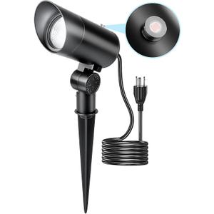 HIBOITEC 30W Spot Lights Outdoor Dusk to Dawn 120V Plug in Flag Pole Light 3000LM 5000K LED Waterproof Landscape Spotlight for Yard Garden Tree Statue, 5.9 FT Cord with Plug